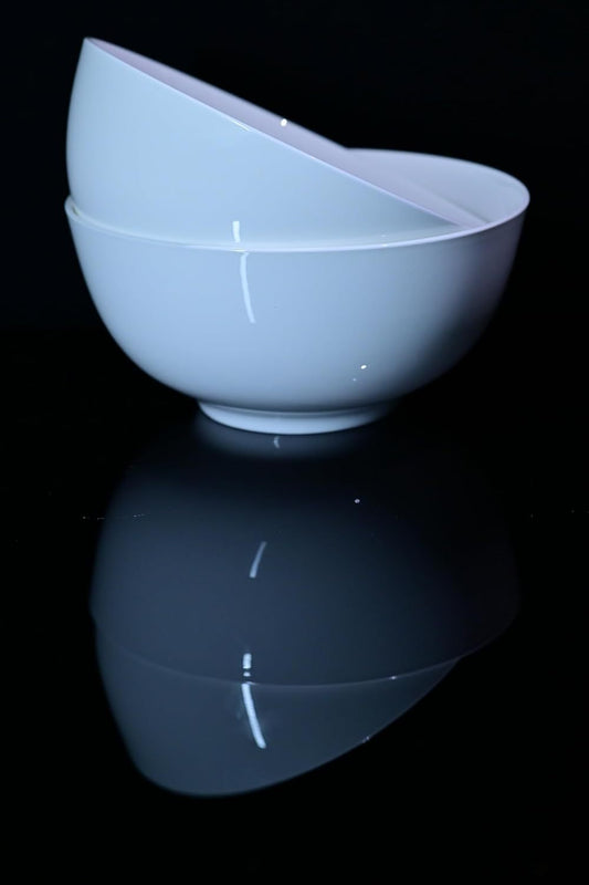 Lily Bone China Elegant Dinnerware Set – 2pcs Deep Bowl & Plate, 8”