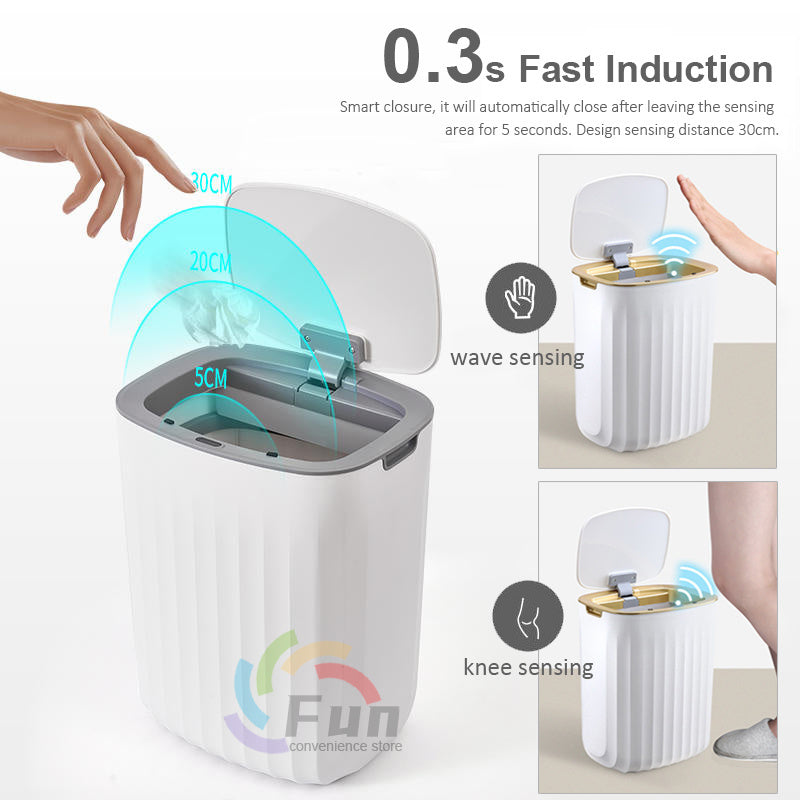 Smart Trash Can with Lid – Automatic Sensor Bin for Home & Car