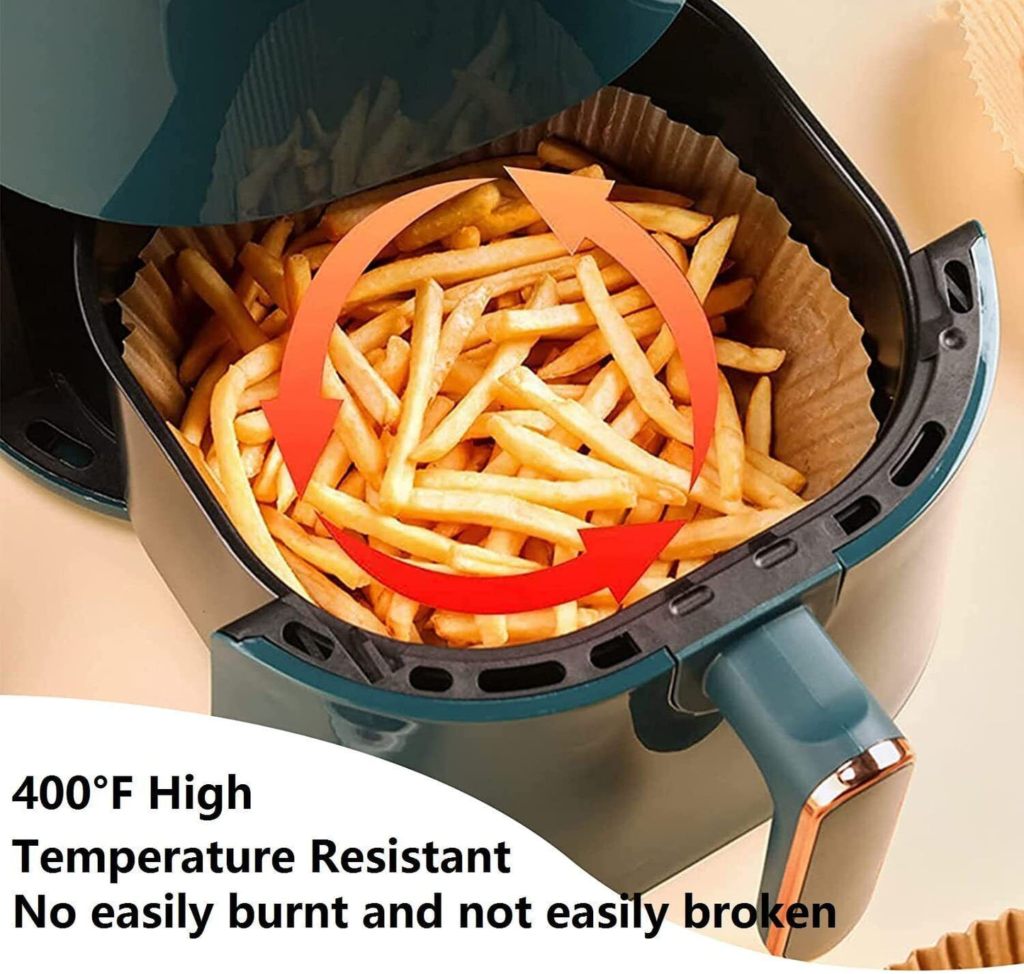 All-in-One Air Fryer Paper Liners – 200pcs, Non-Stick, Grease-Proof, 6.3”